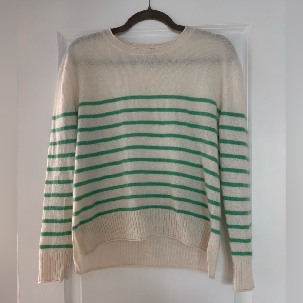 Rachel Zoe 100% Cashmere Striped Sweater